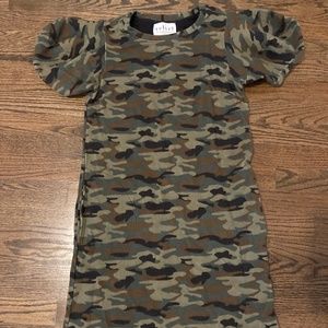 Velvet camo sweatshirt dress